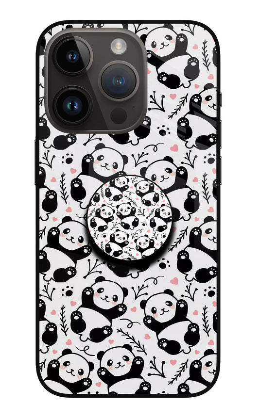 Cute Panda iPhone 14 Pro Glass Case