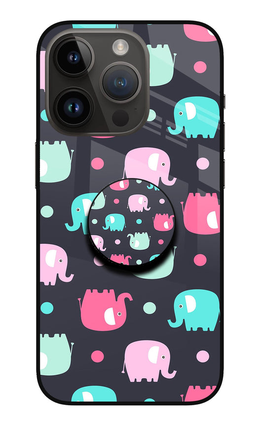 Baby Elephants iPhone 14 Pro Glass Case