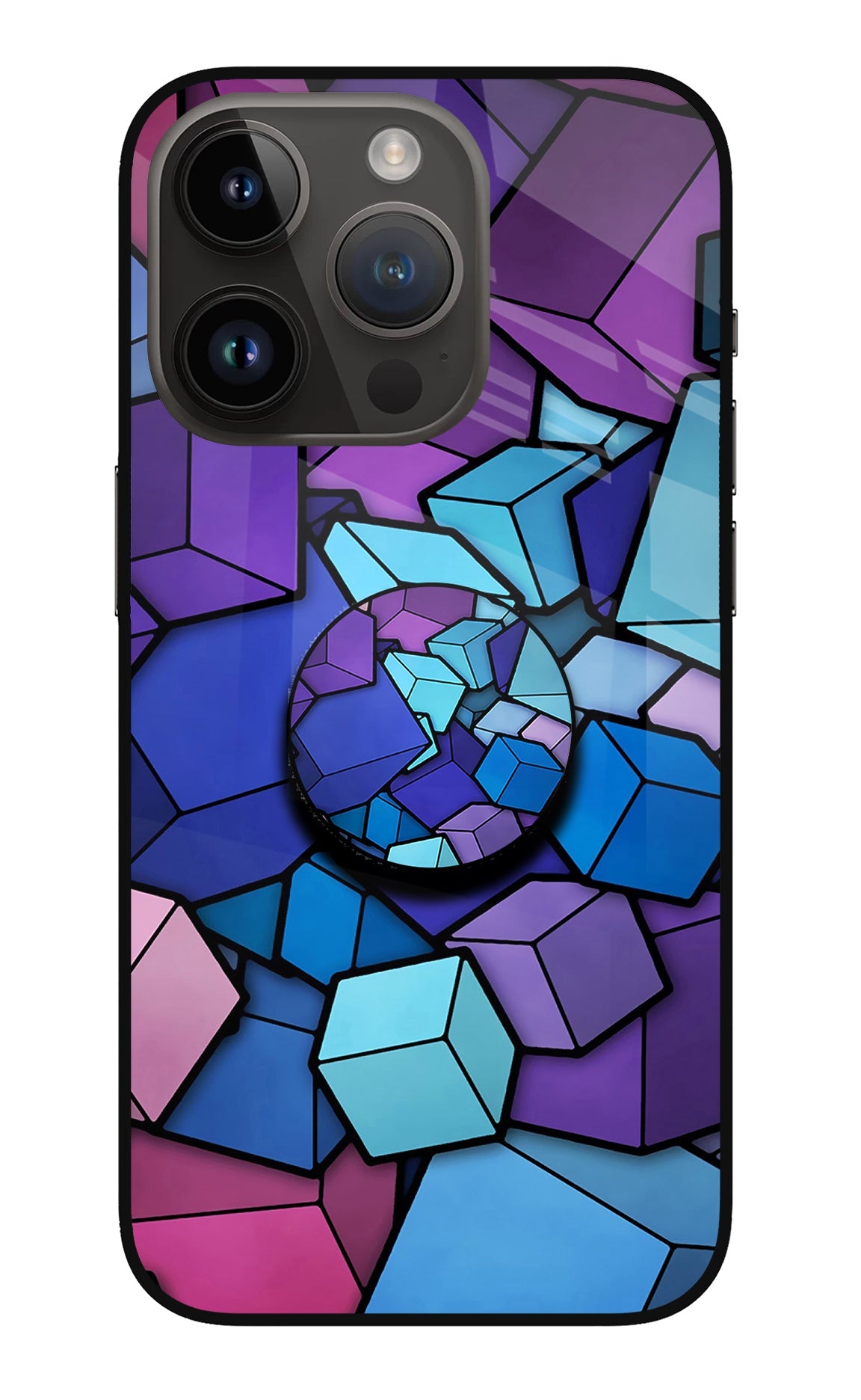 Cubic Abstract iPhone 14 Pro Glass Case