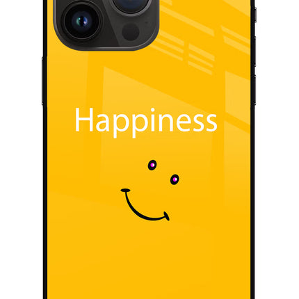 Happiness With Smiley iPhone 14 Pro Max Glass Case