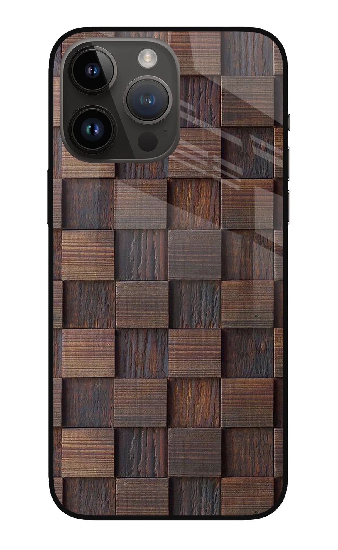 Wooden Cube Design iPhone 14 Pro Max Back Cover