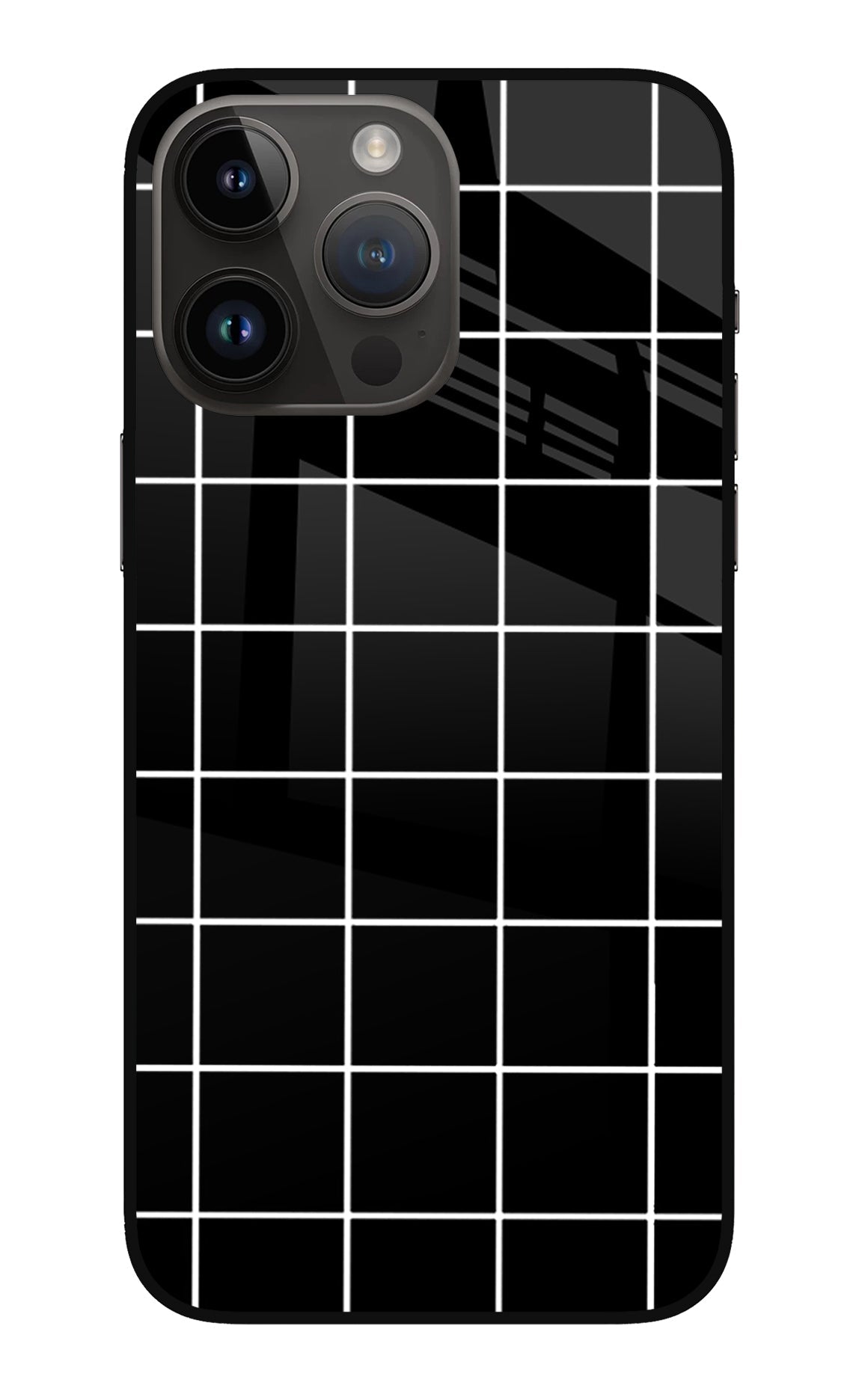 White Grid iPhone 14 Pro Max Back Cover