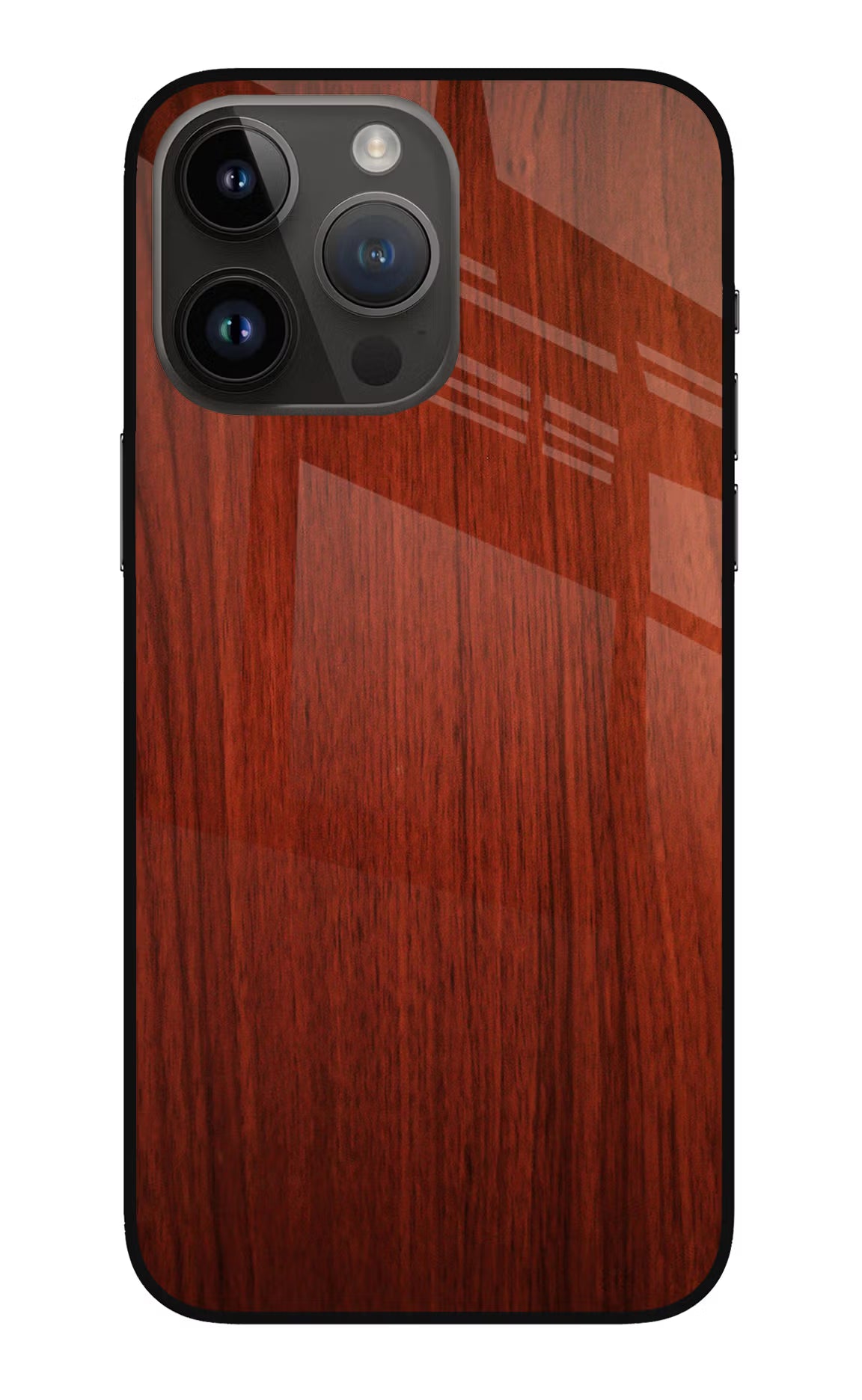 Wooden Plain Pattern iPhone 14 Pro Max Glass Case Back Cover by Casekaro