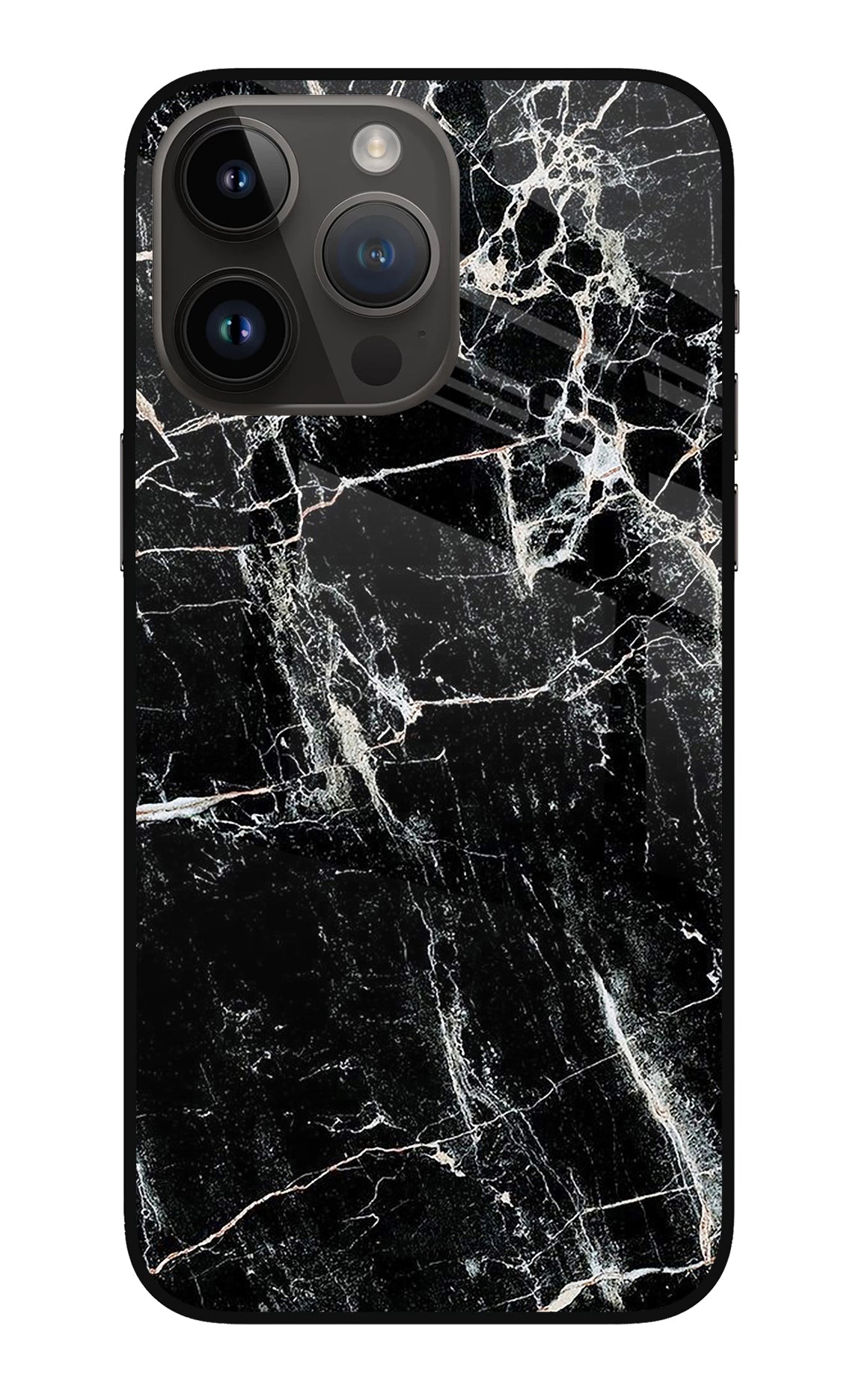 Black Marble Texture iPhone 14 Pro Max Back Cover