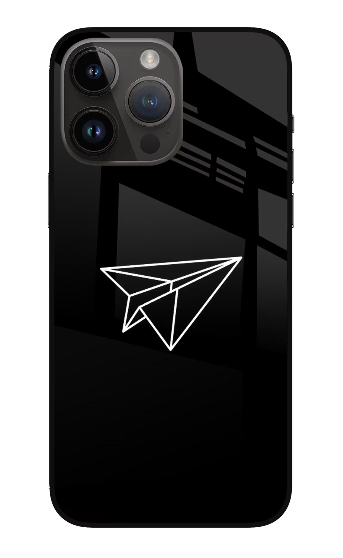 Paper Plane White iPhone 14 Pro Max Glass Case Back Cover by Casekaro