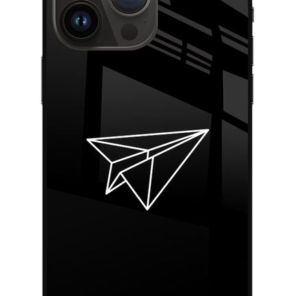 Paper Plane White iPhone 14 Pro Max Glass Case
