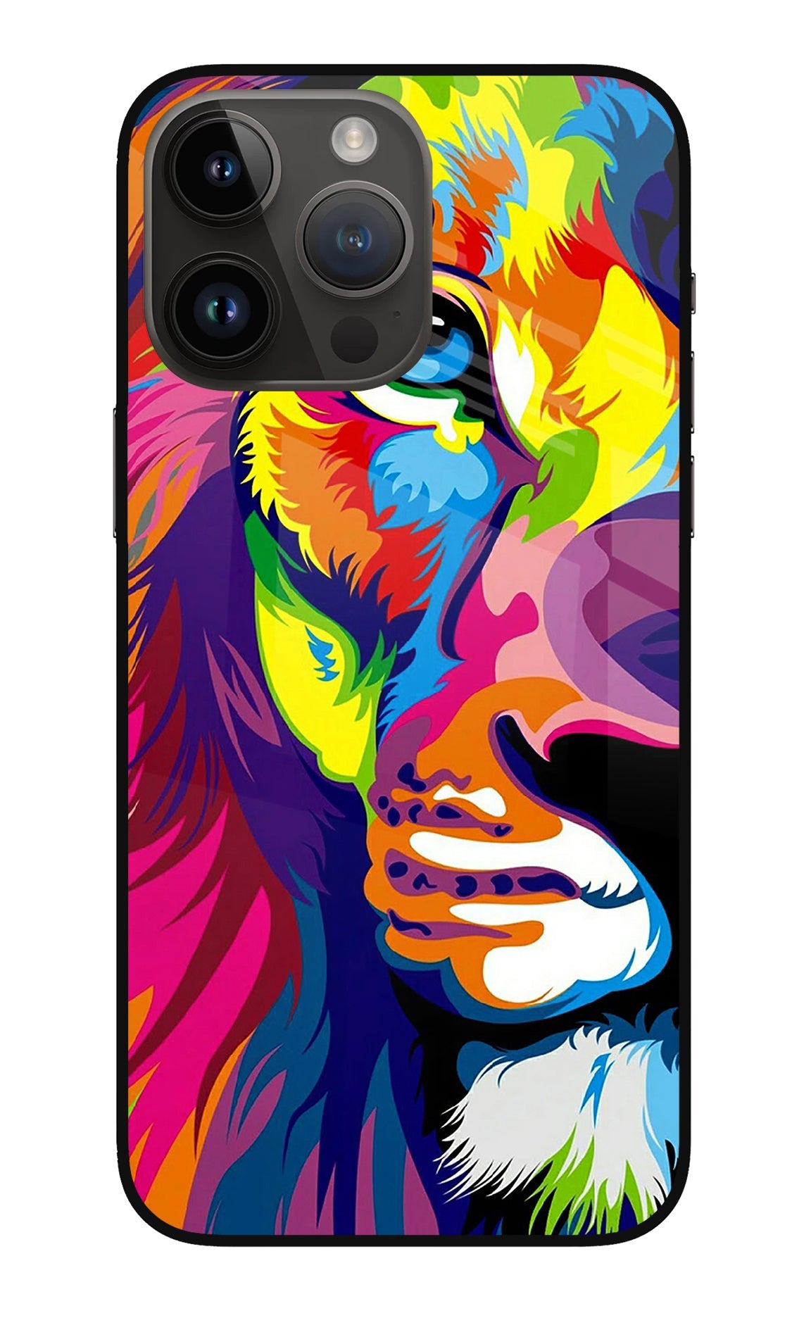 Lion Half Face iPhone 14 Pro Max Back Cover