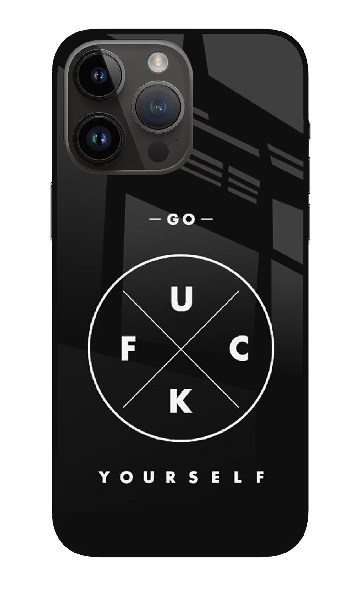 Go Fuck Yourself iPhone 14 Pro Max Glass Case Back Cover by Casekaro