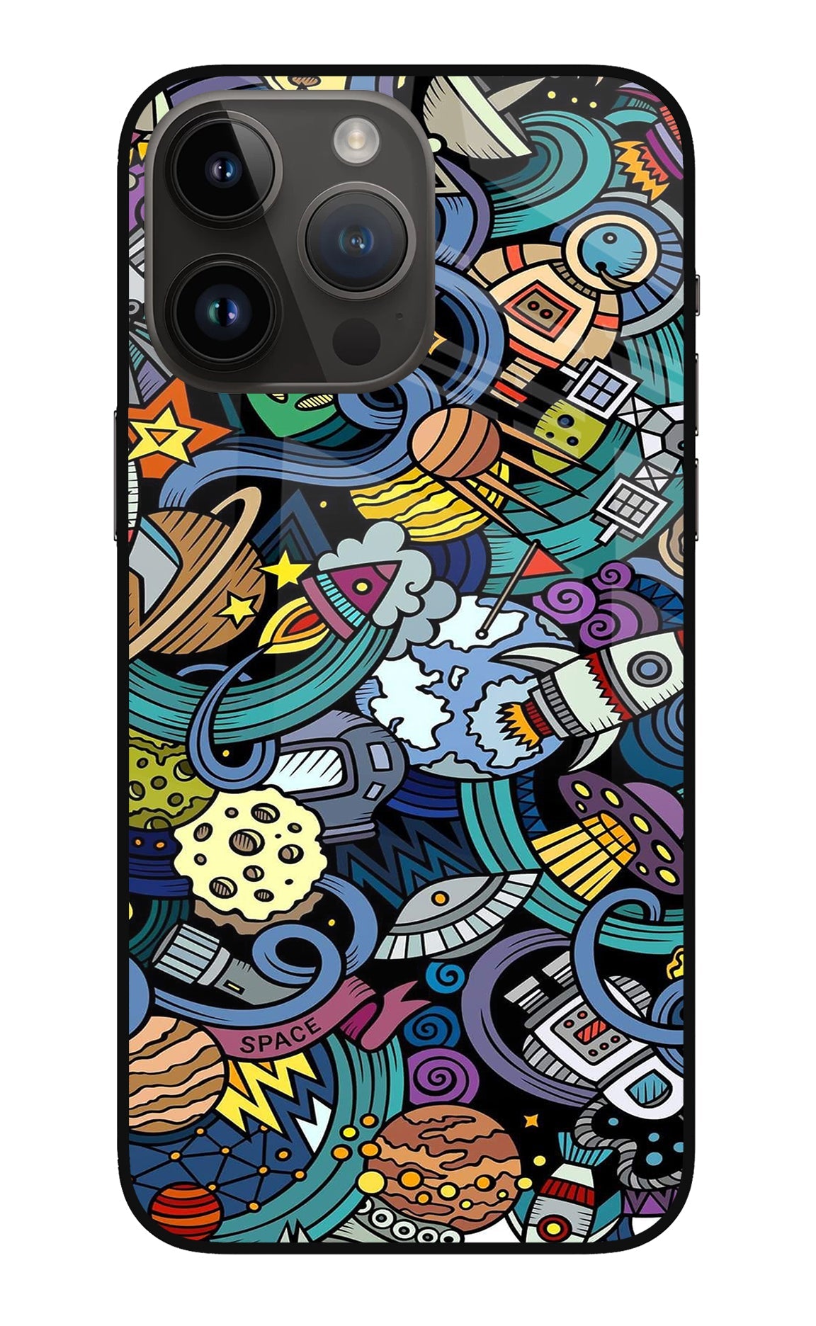Space Abstract iPhone 14 Pro Max Glass Case