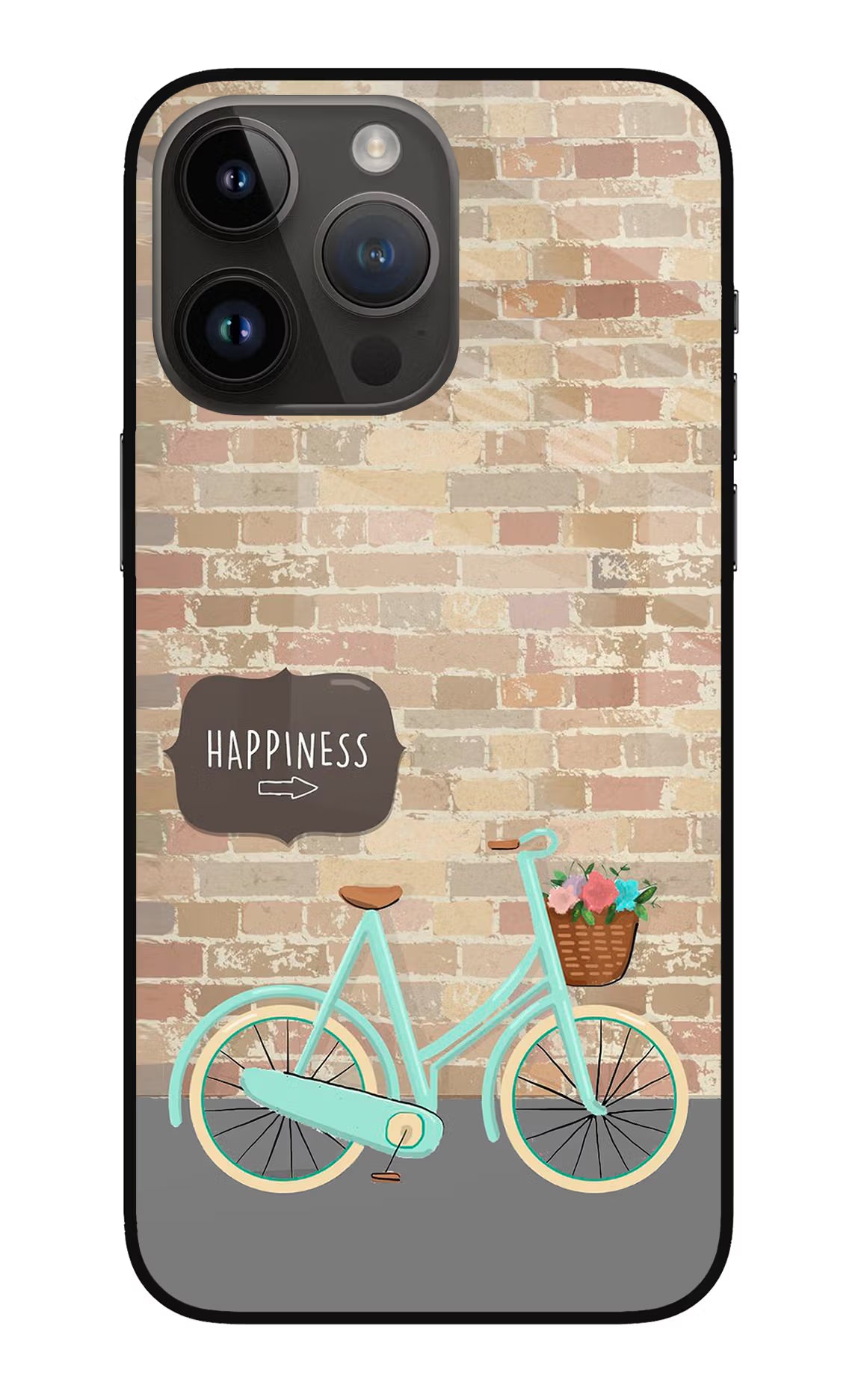 Happiness Artwork iPhone 14 Pro Max Glass Case Back Cover by Casekaro