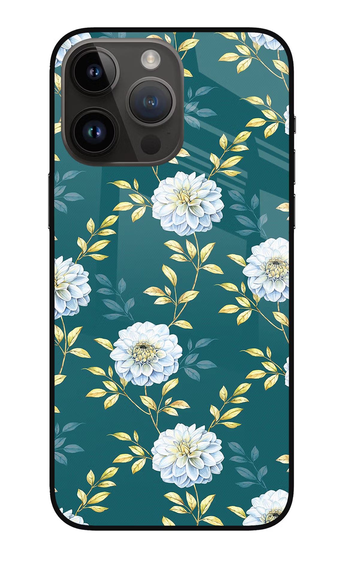 Flowers iPhone 14 Pro Max Glass Case Back Cover by Casekaro