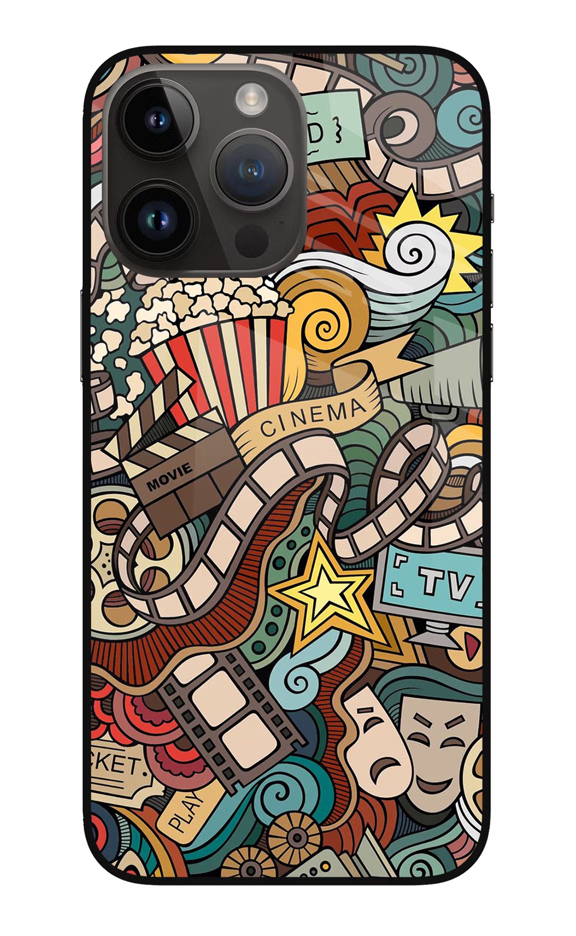 Cinema Abstract iPhone 14 Pro Max Glass Case Back Cover by Casekaro