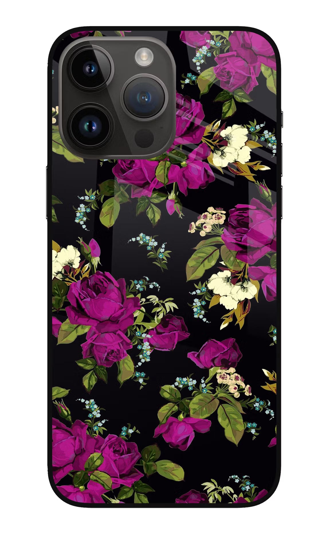 Flowers iPhone 14 Pro Max Glass Case Back Cover by Casekaro