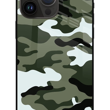 Camouflage iPhone 14 Pro Max Glass Case