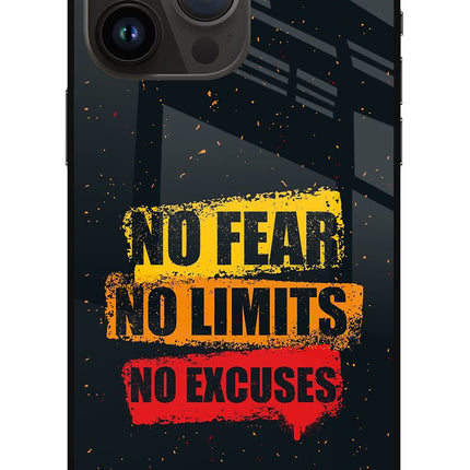 No Fear No Limits No Excuse iPhone 14 Pro Max Glass Case