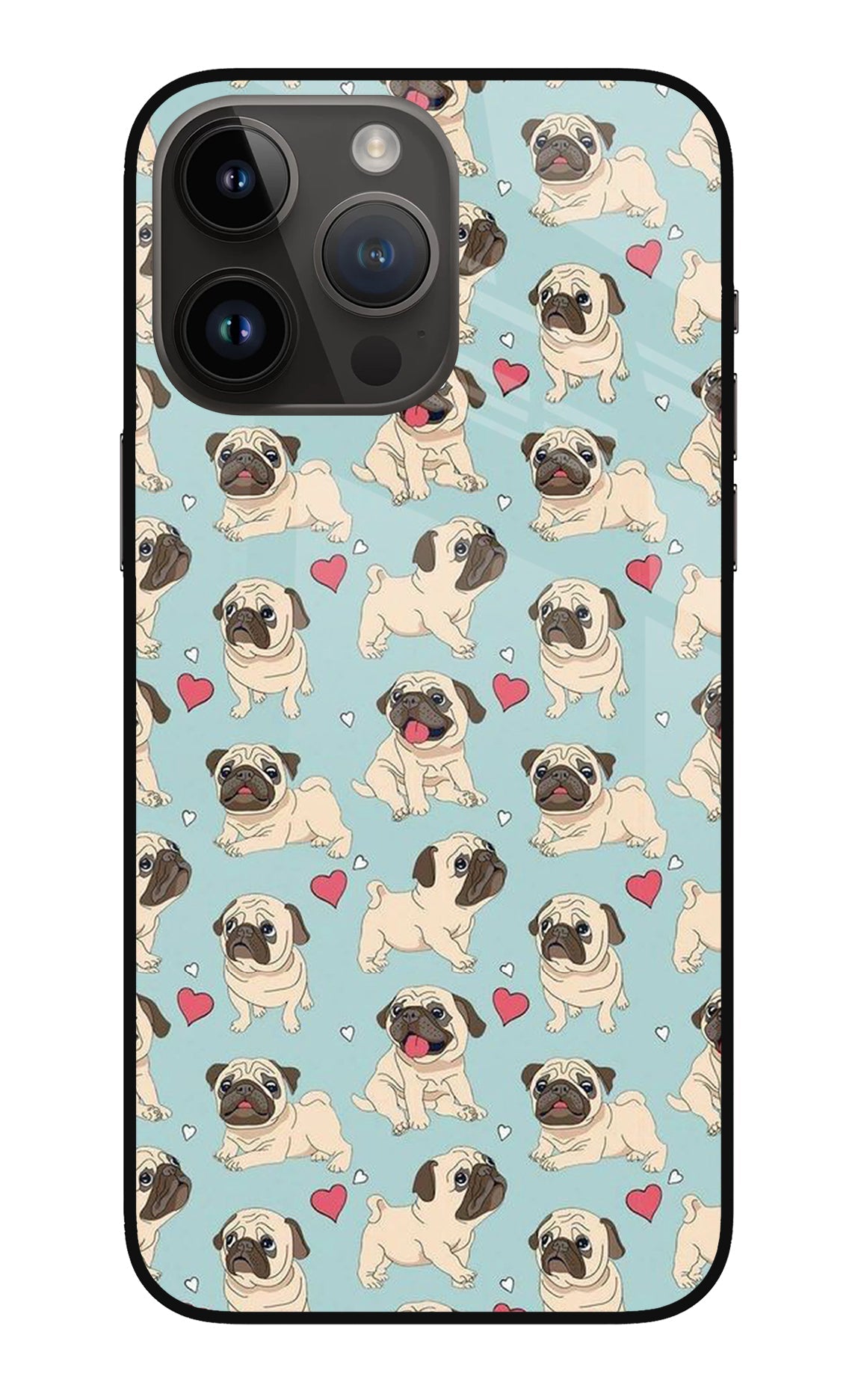 Pug Dog iPhone 14 Pro Max Glass Case