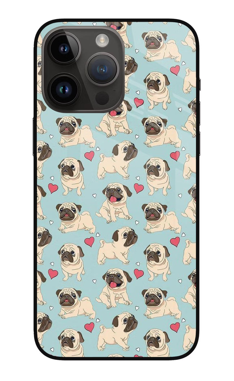 Pug Dog iPhone 14 Pro Max Back Cover, Metal case