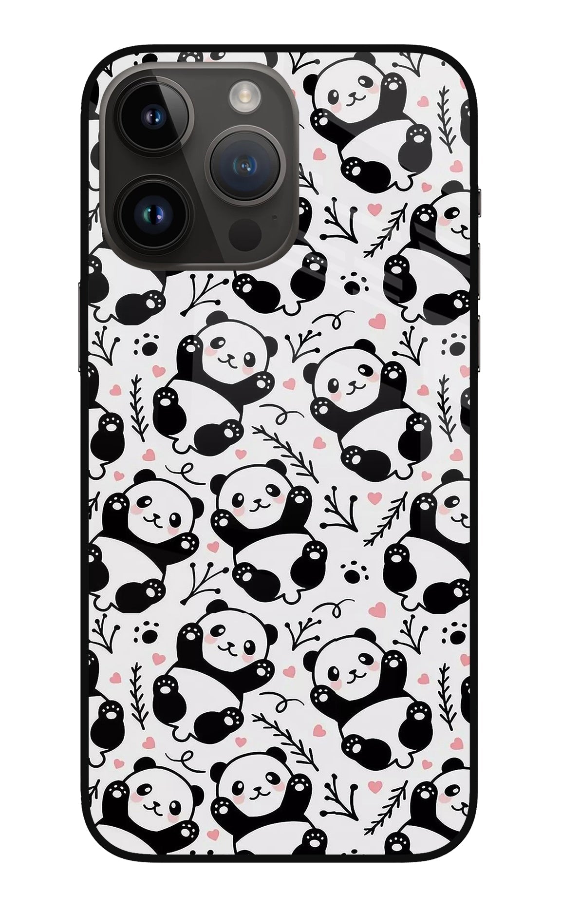 Cute Panda iPhone 14 Pro Max Glass Case
