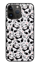 Cute Panda iPhone 14 Pro Max Glass Case Back Cover by Casekaro