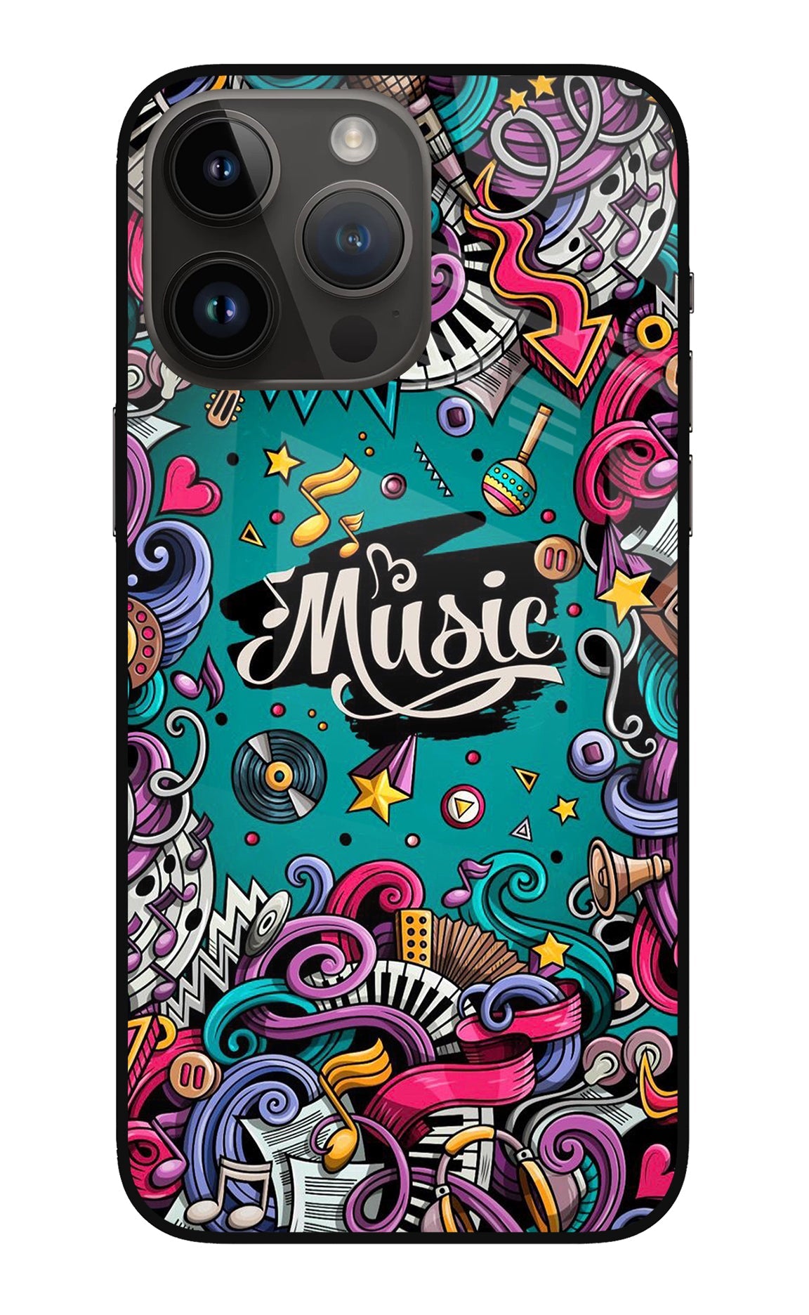 Music Graffiti iPhone 14 Pro Max Back Cover