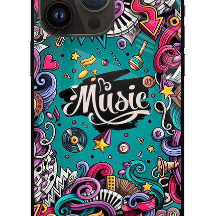 Music Graffiti iPhone 14 Pro Max Glass Case