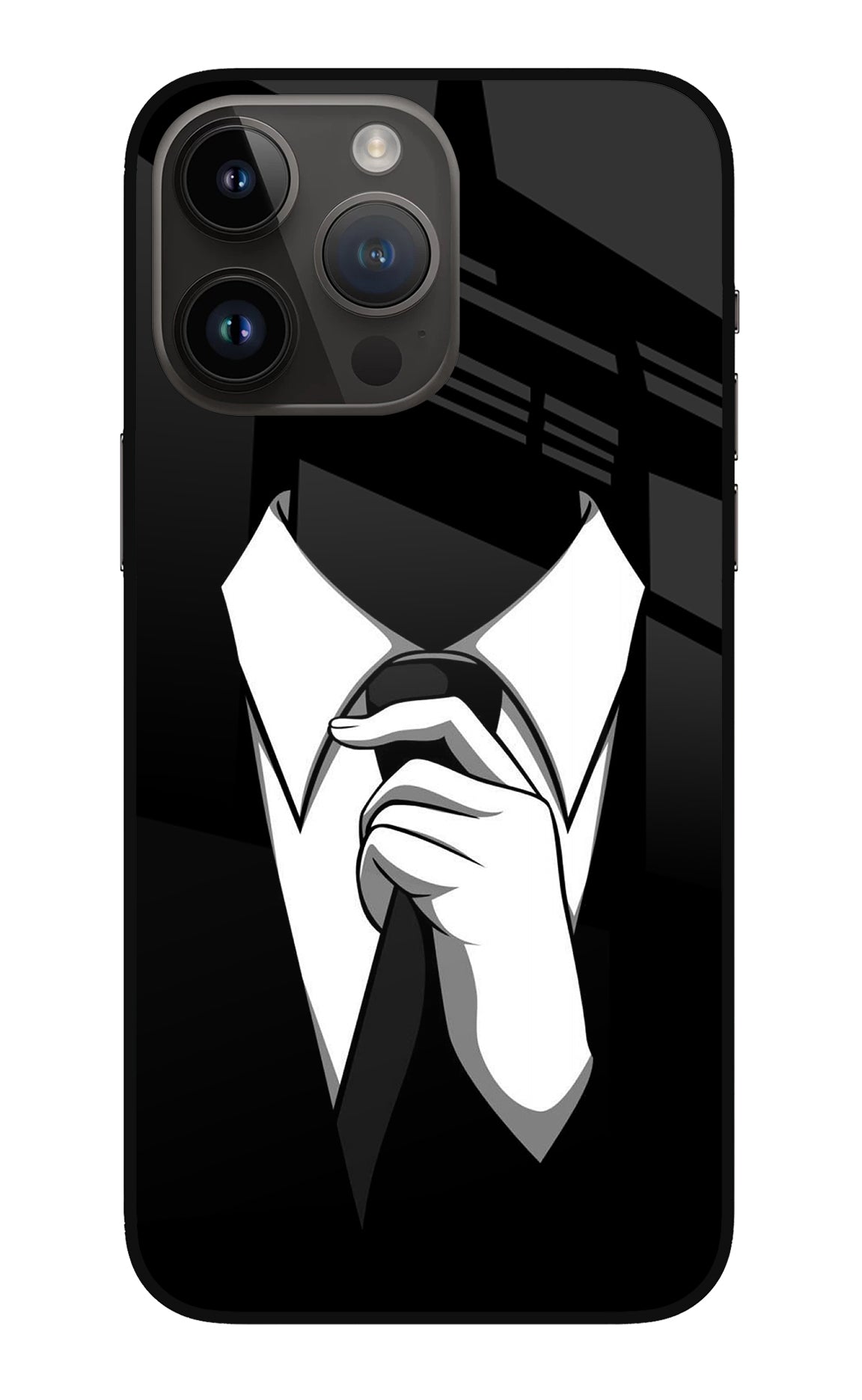 Black Tie iPhone 14 Pro Max Glass Case