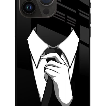 Black Tie iPhone 14 Pro Max Glass Case