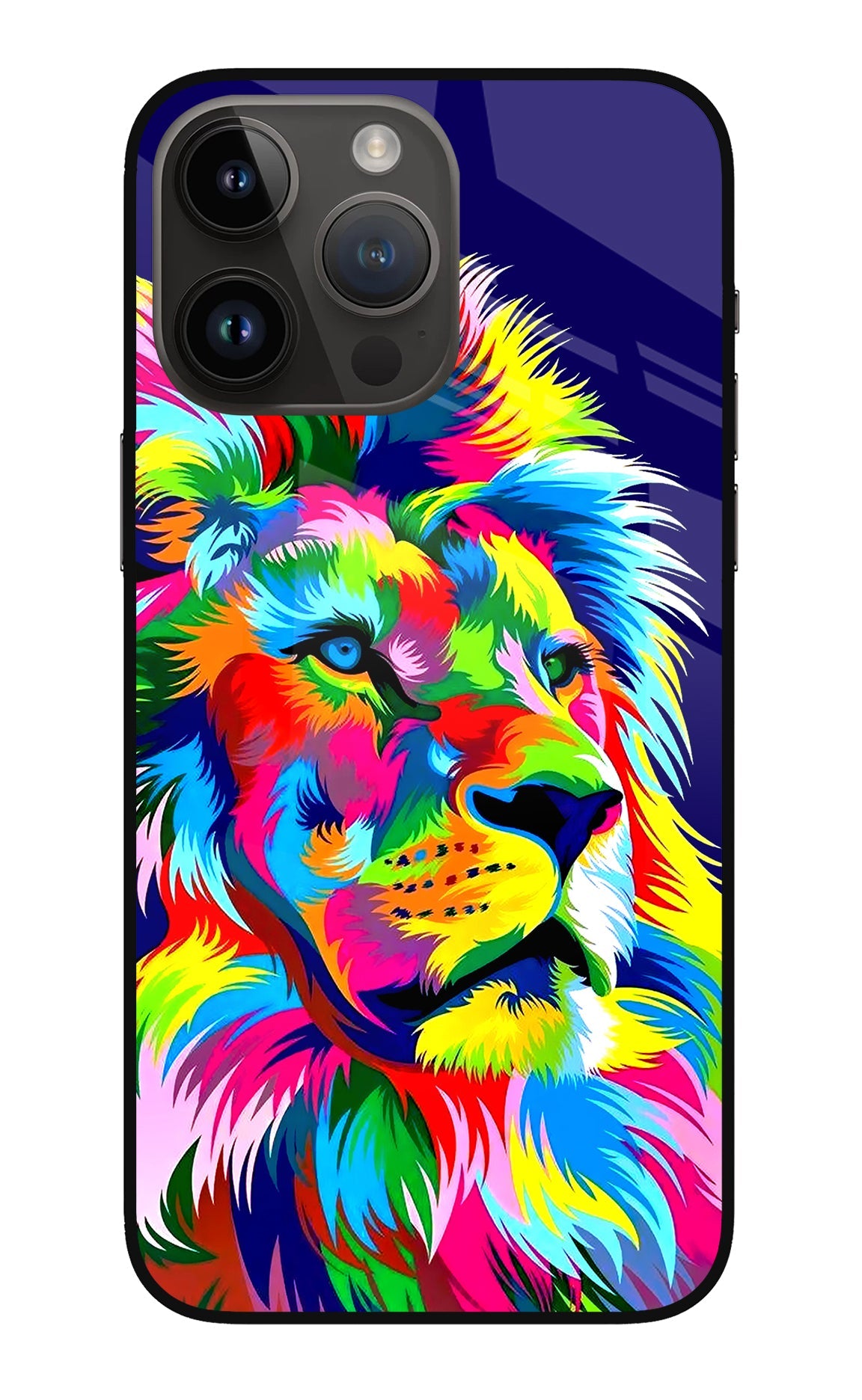 Vector Art Lion iPhone 14 Pro Max Glass Case