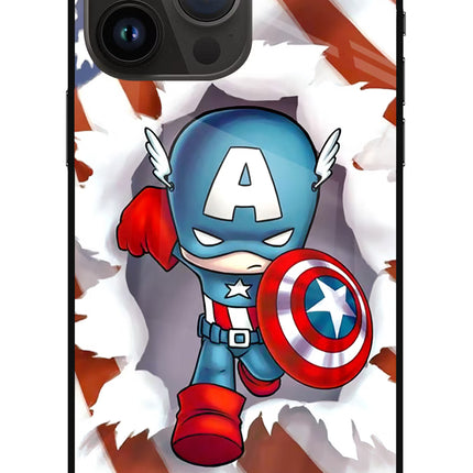 Captain America iPhone 14 Pro Max Glass Case