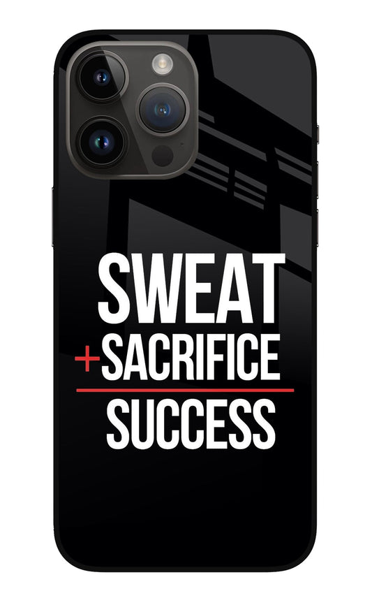 Sweat Sacrifice Success iPhone 14 Pro Max Glass Case