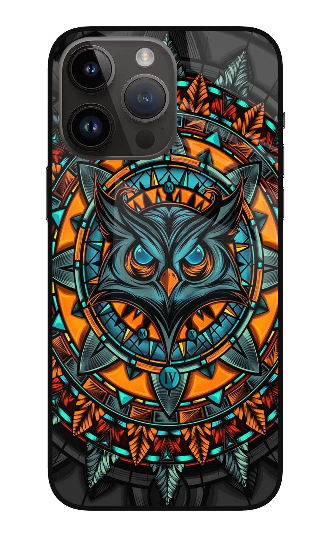 Angry Owl Art iPhone 14 Pro Max Glass Case Back Cover by Casekaro