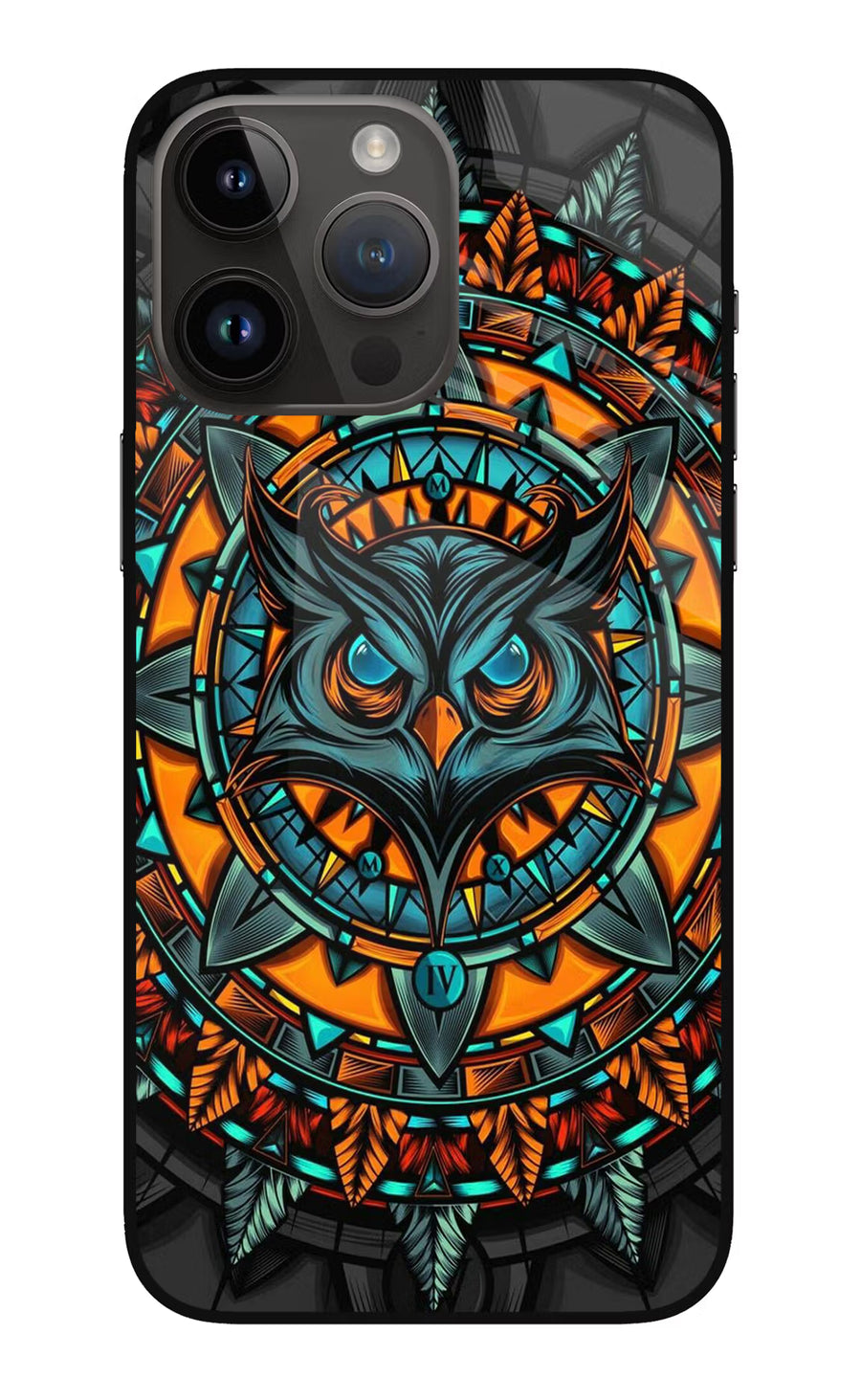 Angry Owl Art iPhone 14 Pro Max Back Cover, Metal case
