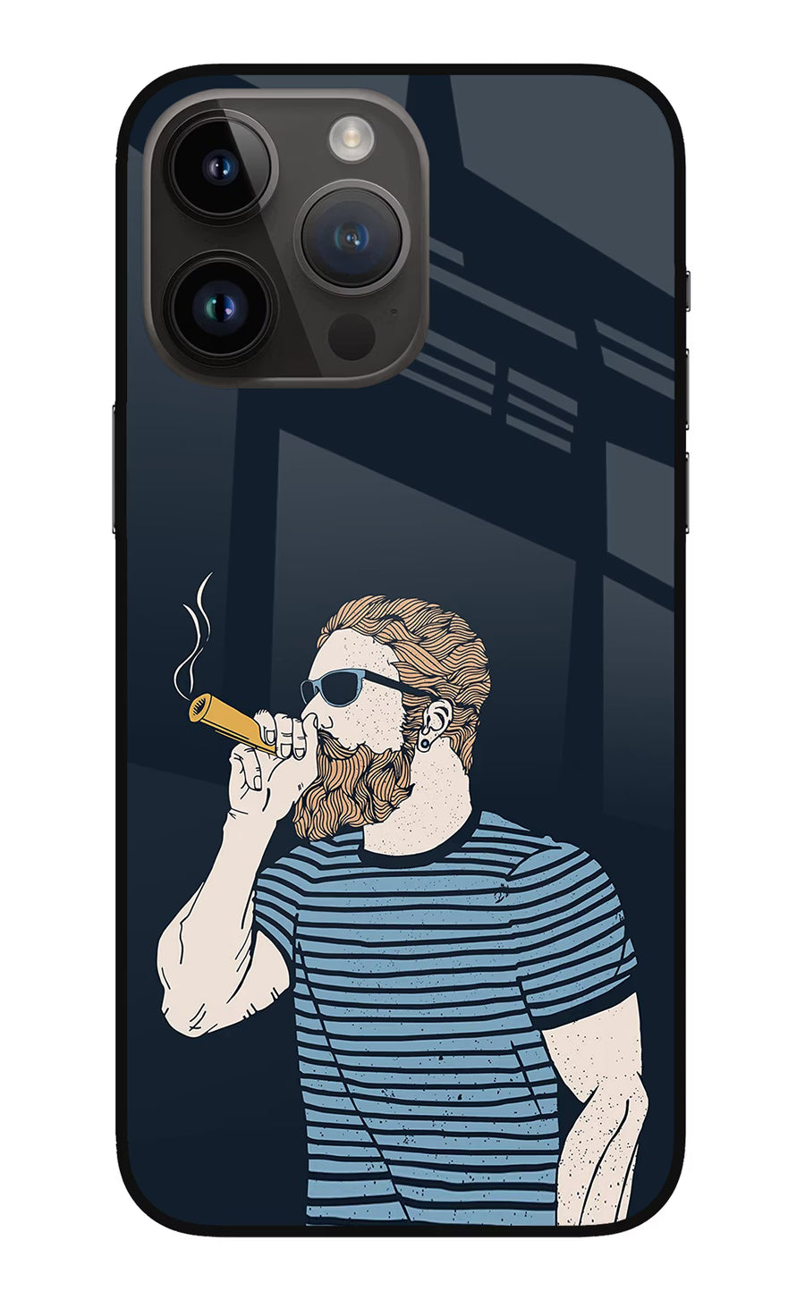 Smoking iPhone 14 Pro Max Back Cover, Metal case