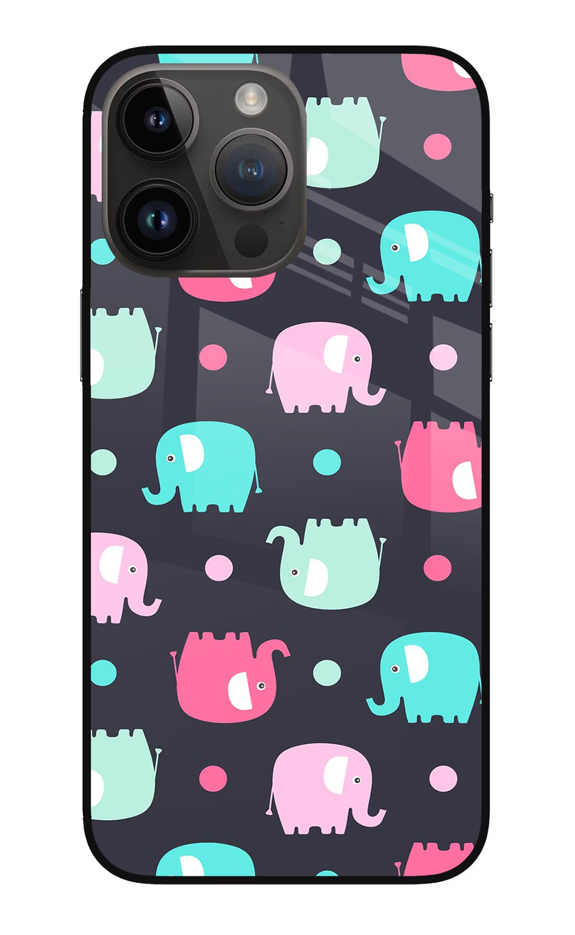 Elephants iPhone 14 Pro Max Glass Case Back Cover by Casekaro