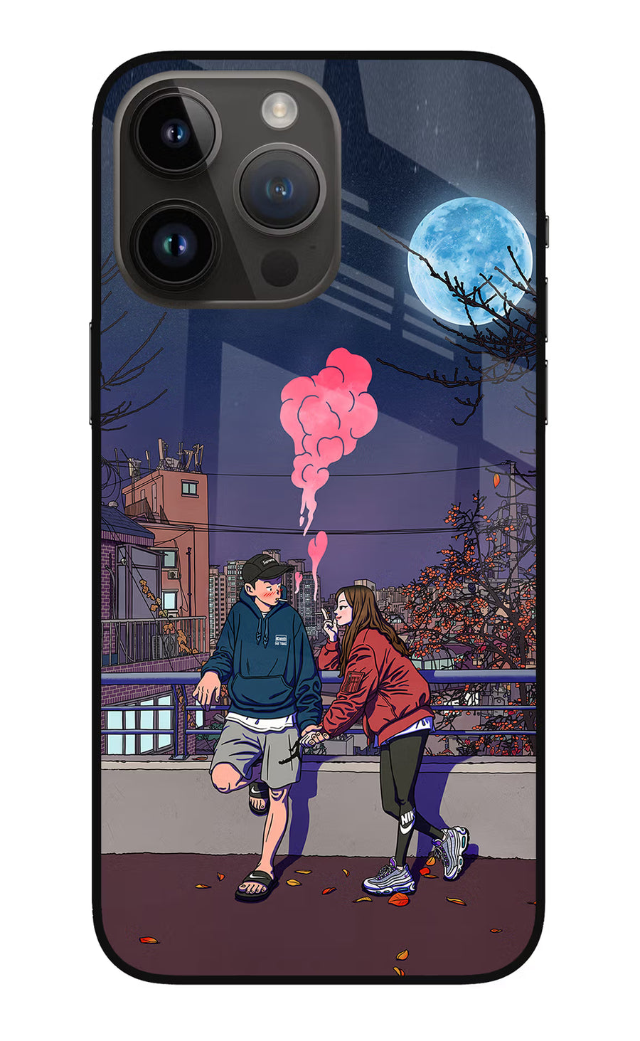 Chilling Couple iPhone 14 Pro Max Back Cover, Metal case