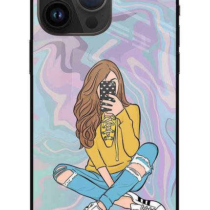 Selfie Girl iPhone 14 Pro Max Glass Case