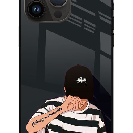 Aesthetic Boy iPhone 14 Pro Max Glass Case