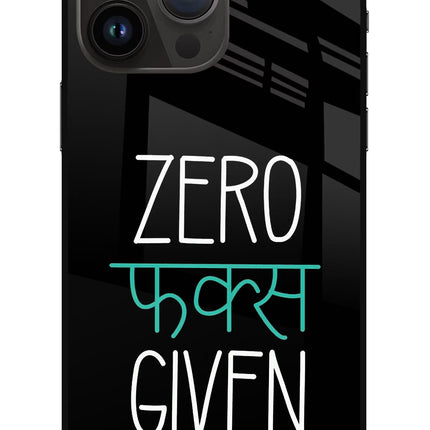 Zero Fucks Given iPhone 14 Pro Max Glass Case