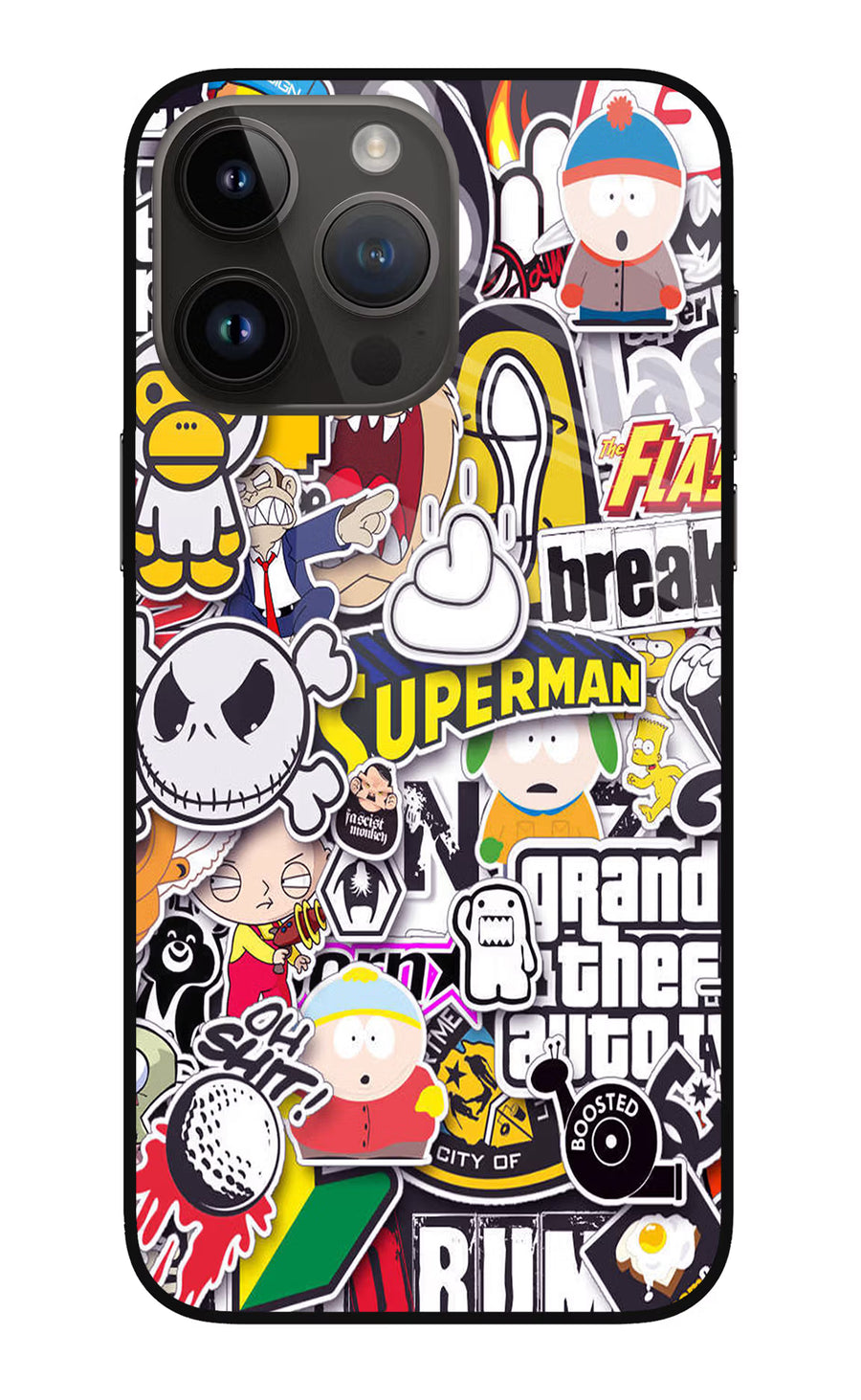 Sticker Bomb iPhone 14 Pro Max Back Cover, Metal case