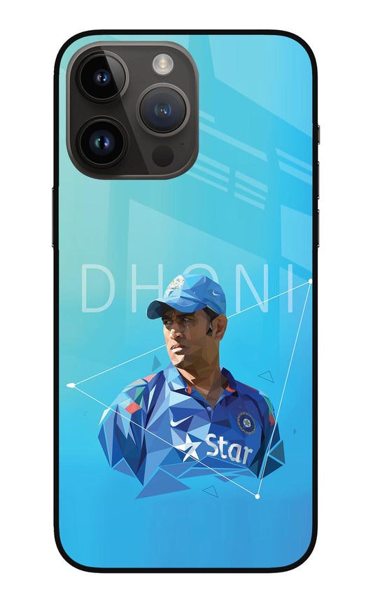 Dhoni Artwork iPhone 14 Pro Max Glass Case