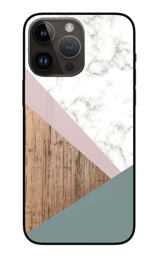 Marble wood Abstract iPhone 14 Pro Max Glass Case