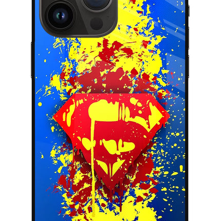 Superman logo iPhone 14 Pro Max Glass Case