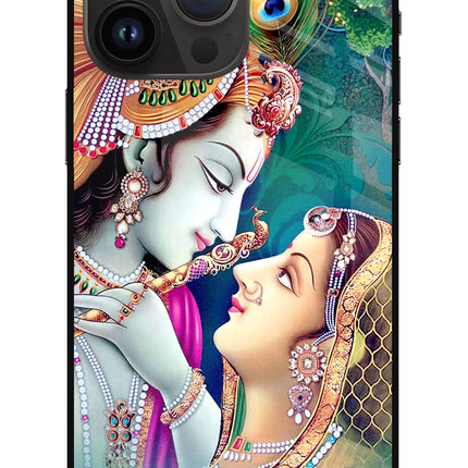 Lord Radha Krishna iPhone 14 Pro Max Glass Case