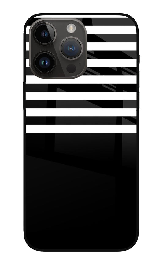 Black and White Print iPhone 14 Pro Max Glass Case