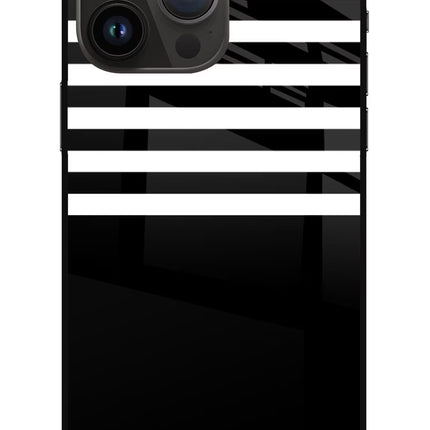 Black and White Print iPhone 14 Pro Max Glass Case