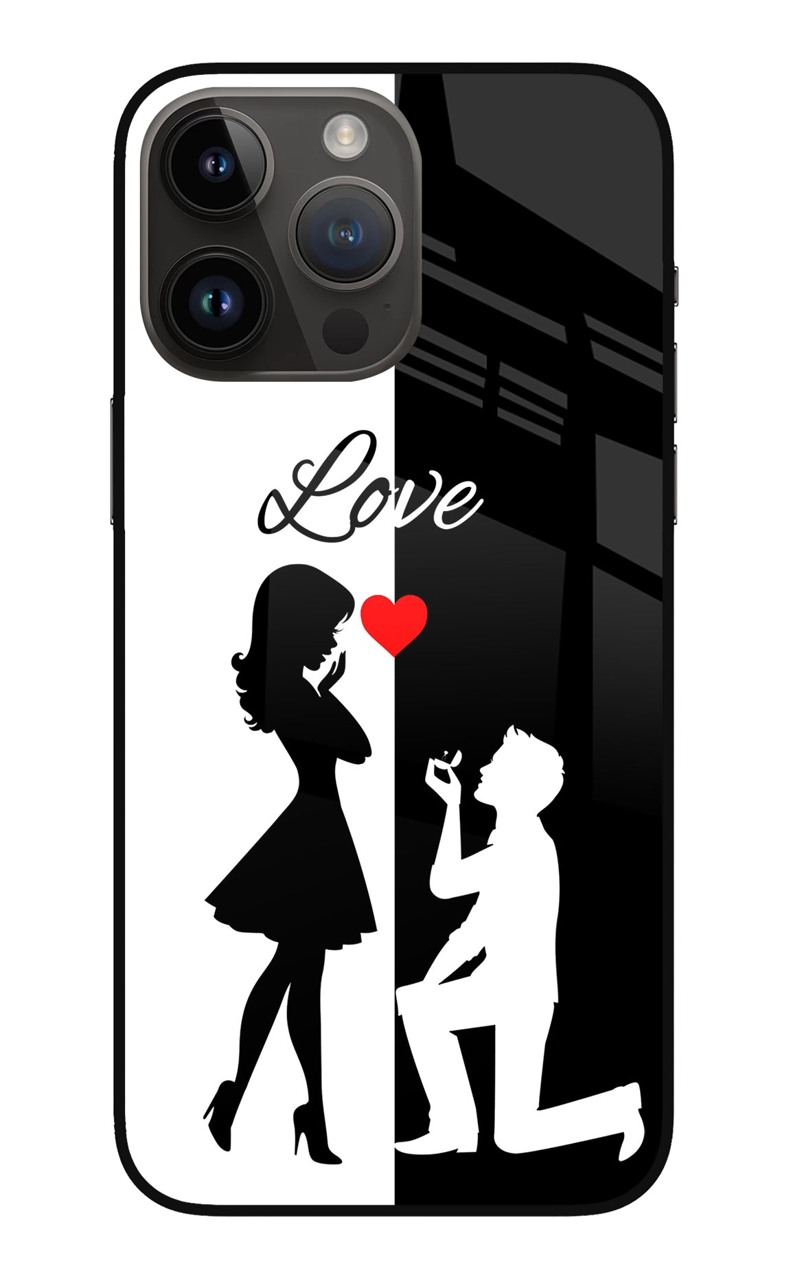 Love Propose Black And White iPhone 14 Pro Max Back Cover