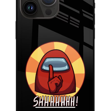 Among Us Shhh! iPhone 14 Pro Max Glass Case