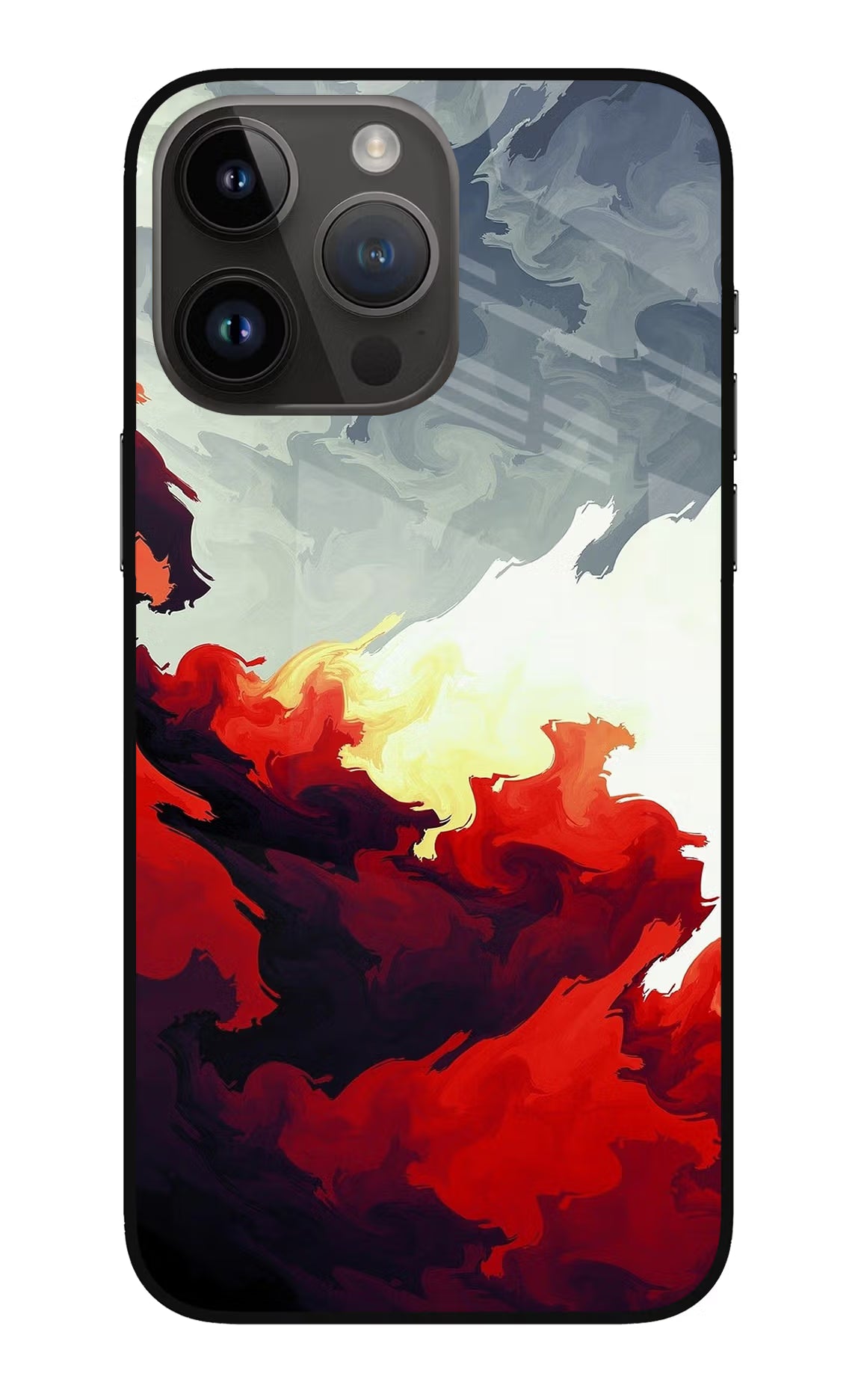 Fire Cloud iPhone 14 Pro Max Glass Case Back Cover by Casekaro