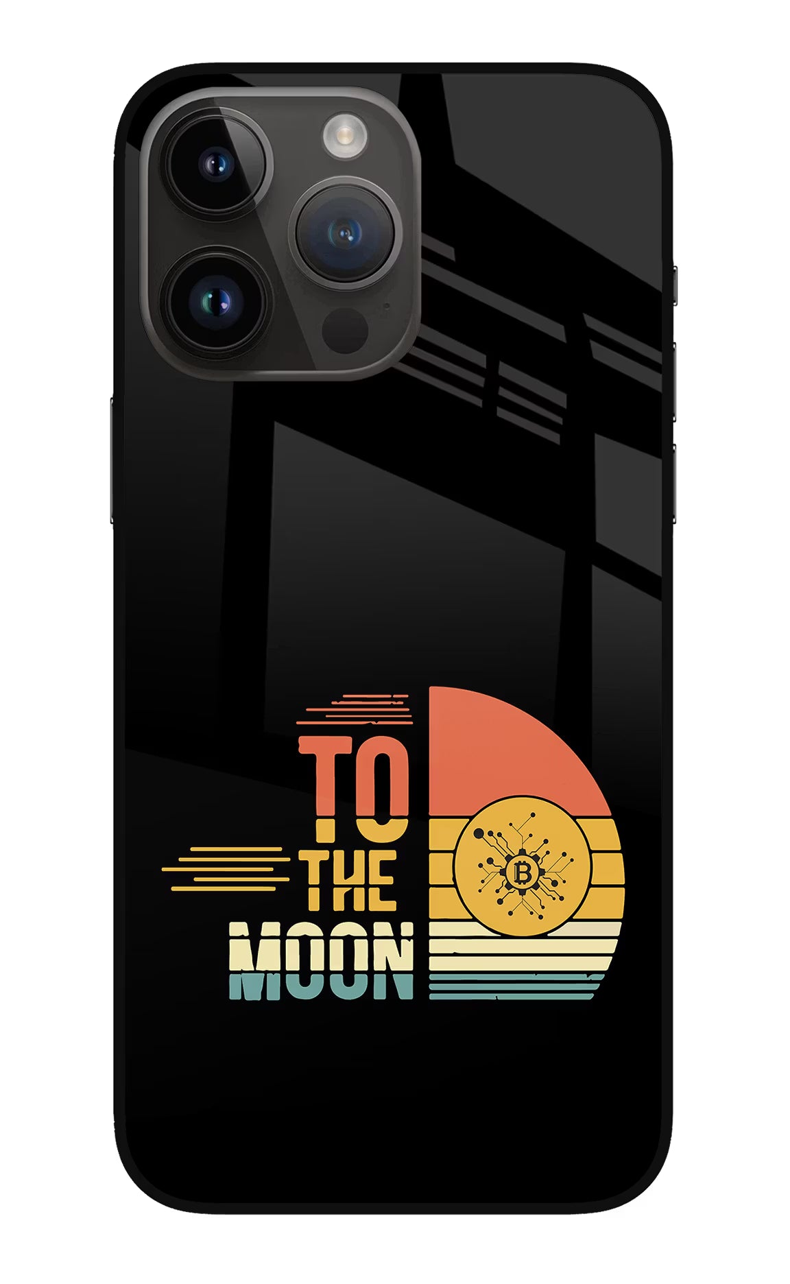 To the Moon iPhone 14 Pro Max Glass Case Back Cover by Casekaro