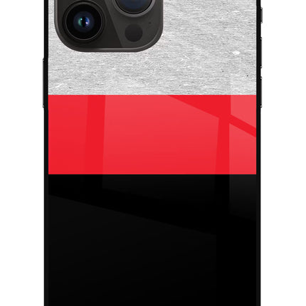 Tri Color Pattern iPhone 14 Pro Max Glass Case Back Cover by Casekaro